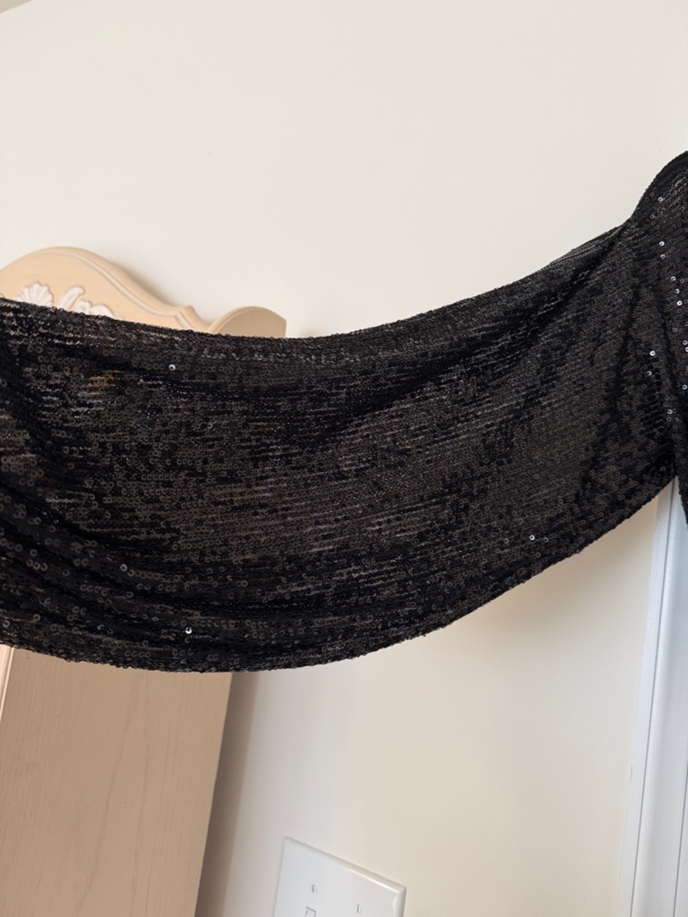 NWT Fashion Nova Black Sequin Plunge Dress with Front Slit - Picture 5 of 7